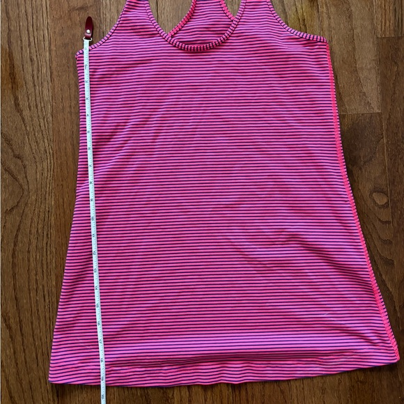 sold Lululemon Cool Racerback Hyper Stripe Neon Pink Rugged Blue Yoga Tank top - Picture 5 of 6